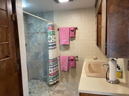 North Truro Cape Cod vacation rental - Roll in shower makes this first floor bathroom accessible.