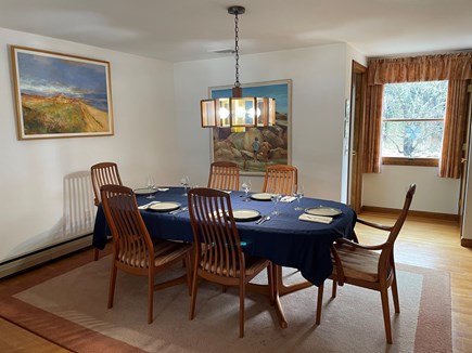 North Truro Cape Cod vacation rental - Dining room comfortably accommodates 6 people for family meals.