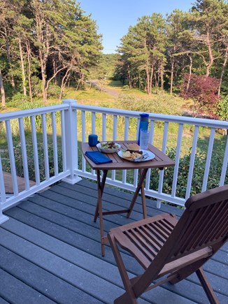 North Truro Cape Cod vacation rental - Savor breakfast on the master bedroom balcony.