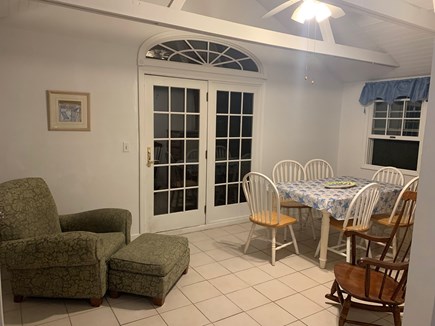 Yarmouth Cape Cod vacation rental - Porch with table to sit 6. Great light.