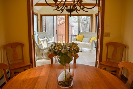 South Dennis Cape Cod vacation rental - Dining Room Opening onto Sun Room