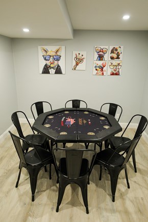 Sandwich Cape Cod vacation rental - Lower level Play room with Sonos system - poker table