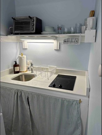 Chatham Cape Cod vacation rental - Kitchen with Full Sink, Electric Cooktop, Plates, Glasses Dishes
