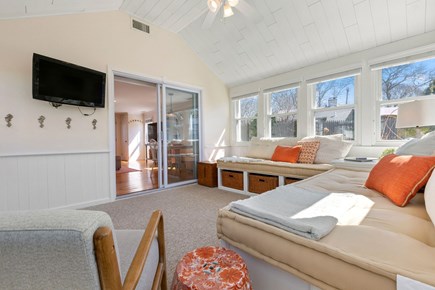 Falmouth Cape Cod vacation rental - AC in Sunroom w/Smart TV. Close door & blinds to make private