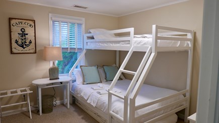 Falmouth Cape Cod vacation rental - Second bedroom with twin over double bunk.
