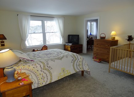 Centerville Cape Cod vacation rental - Upstairs queen bedroom with crib, opens to full bath