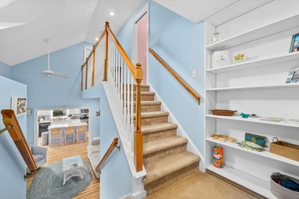 Bourne Cape Cod vacation rental - Stairway with built in shelves
