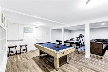 East Falmouth Cape Cod vacation rental - Lower level game room w/ billiards, air hockey, peloton bike...