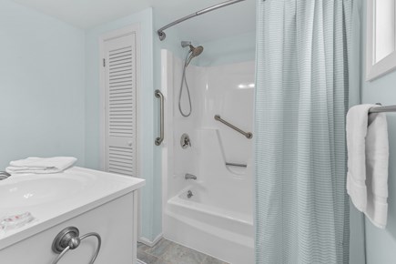 West Yarmouth Cape Cod vacation rental - Shower in en suite bathroom, detachable shower head, grab handles
