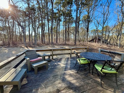 Wellfleet Cape Cod vacation rental - Back deck w/ additional outdoor dining, new Weber grill for BBQs!
