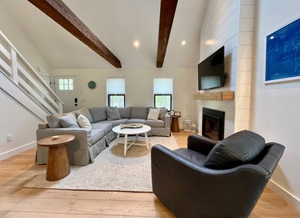 Wellfleet Cape Cod vacation rental - Living room w/ electric fireplace & smart tv. All NEW furniture!