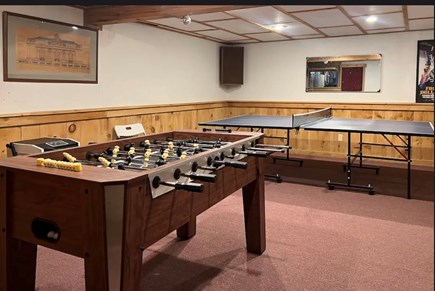 Centerville Cape Cod vacation rental - Basement game room with Ping Pong, Foozball, Darts, and Roulette