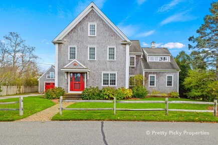 Barnstable Cape Cod vacation rental - Note the striking red doors on house and garage.