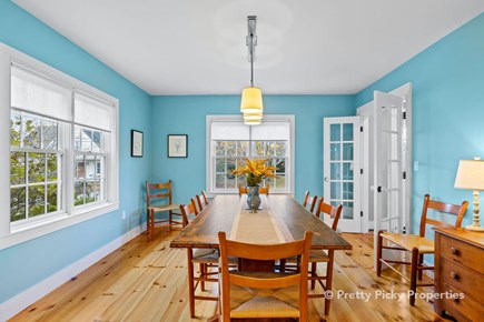 Barnstable Cape Cod vacation rental - Striking blue dining room