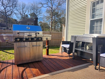 West Yarmouth Cape Cod vacation rental - KitchenAid gas grill with searing station and side burner.
