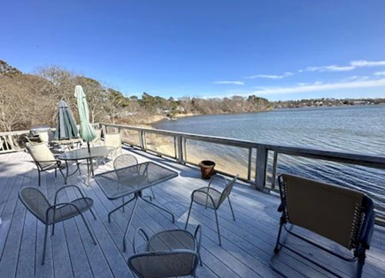 Dennis Port  Cape Cod vacation rental - Deck view showing glass shield to divert wind