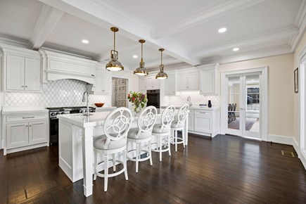 Osterville Cape Cod vacation rental - Stunning and bright eat in kitchen with coffered ceilings