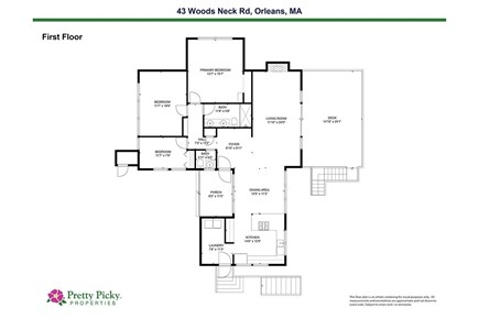 Orleans Cape Cod vacation rental - Floor plan of first floor