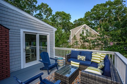 Mashpee Cape Cod vacation rental - Sitting area on front deck