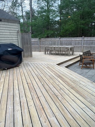 New Seabury, Mashpee Cape Cod vacation rental - Deck/Patio with Natural Gas Grill, Outdoor Dining and Fire Pit