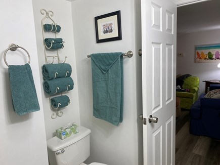 Hyannis Cape Cod vacation rental - A one person bathroom for sure. Space here is overrated :-)