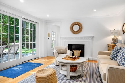 Osterville Cape Cod vacation rental - Sitting area with sliders out to the backyard