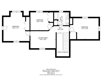 Harwich Port Cape Cod vacation rental - Floor plan upper level