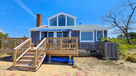 Wellfleet Cape Cod vacation rental - Enclosed outdoor shower and nice deck with awning and furniture