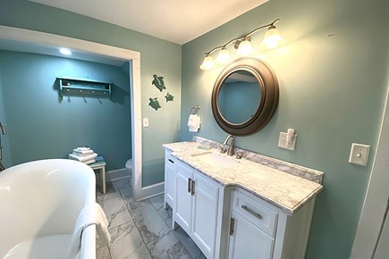 West Yarmouth Cape Cod vacation rental - Updated ensuite bathroom with walk-in shower and soaking tub.
