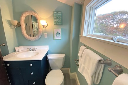 West Yarmouth Cape Cod vacation rental - Discover modern fixtures and finishes in the large upstairs bath.