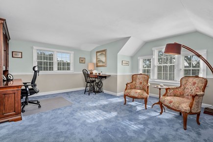 Harwich Port Cape Cod vacation rental - Bedroom #5 includes a sitting area with two chairs and two desks for the couple who needs remote work space - 92 Hoyt Road Harwich Port Cape Cod - Apr
