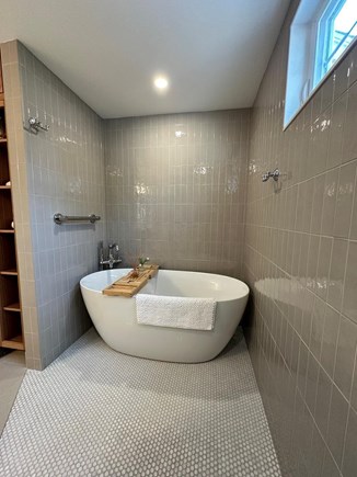 Harwich Port Cape Cod vacation rental - Shower room with freestanding soaker tub