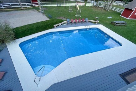 Sandwich Cape Cod vacation rental - Pool Area and Volleyball Court