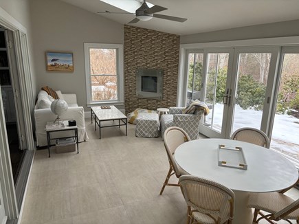 West Harwich Cape Cod vacation rental - Sun room with Gas Fireplace