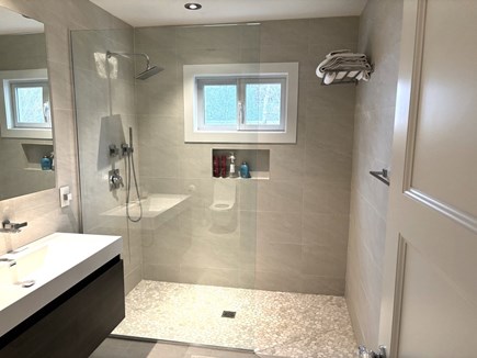 West Harwich Cape Cod vacation rental - Main floor zero entry shower Bathroom
