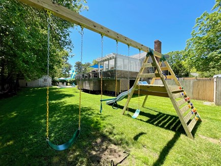 West Yarmouth Cape Cod vacation rental - Backyard and Swing Set