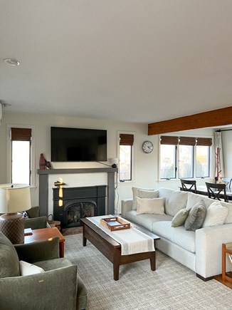 Provincetown Cape Cod vacation rental - Sun-drenched living room, featuring 55-inch TV and maritime decor