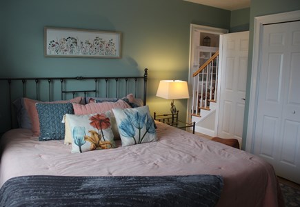 North Falmouth Cape Cod vacation rental - 1st floor bedroom: king bed, smart T.V 2nd entrance to bathroom