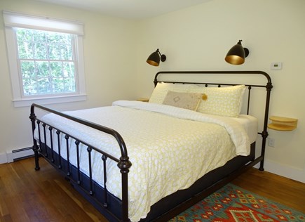 Eastham Cape Cod vacation rental - King bedroom includes focused lighting and views of the woods