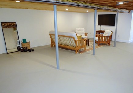 Eastham Cape Cod vacation rental - Cool and quiet, full-size futon set and TV and fitness space