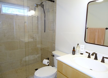 Eastham Cape Cod vacation rental - First floor bath:  walk-in shower (fixed and hand-held heads)