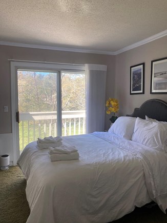 Brewster, Ocean Edge Golf Course Cape Cod vacation rental - Bedroom with golf course views