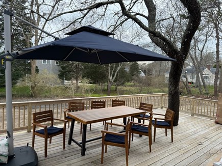 Dennis Cape Cod vacation rental - Large table and umbrella for outdoor dining