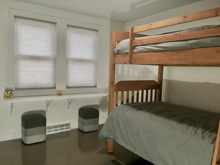 West Yarmouth Cape Cod vacation rental - Twin Bunk BR with sunny west exposure. Integrated writing desk.