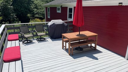 West Yarmouth Cape Cod vacation rental - Spacious deck for grilling, dining, & sunning.