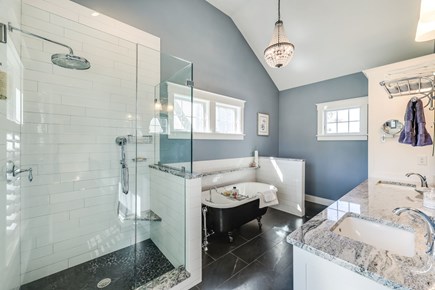Sandwich Cape Cod vacation rental - Bathroom 1: 1st floor with shower & tub