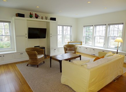 Falmouth, Menauhant Cape Cod vacation rental - Large living room with TV,
