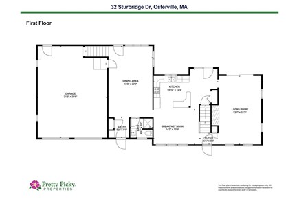 Osterville Cape Cod vacation rental - Main level floor plan