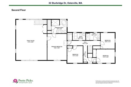 Osterville Cape Cod vacation rental - 2nd level floor plan