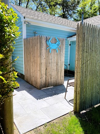 Eastham, Pine Tree Cottages Cape Cod vacation rental - Private outdoor shower area